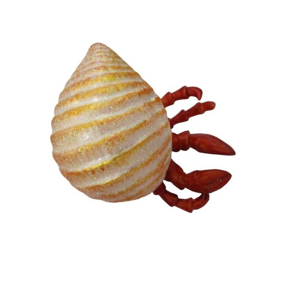 Hermit Crab Glitter Shell Mercury Style Glass Ornament Bathroom Beach Decor NWT - Picture 5 of 9